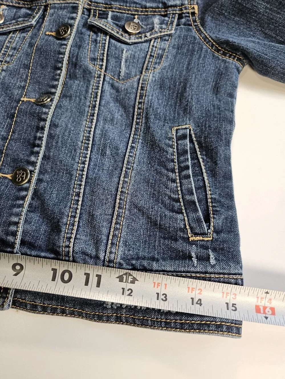 The Children's Place long sleeve distressed denim jacket